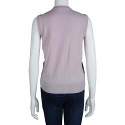 Pre Owned Dolce And Gabbana Pink Floral Printed Cashmere Vest M