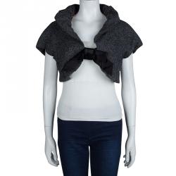 Pre Owned جاكيت بوليرو دولتشي أند غابانا صوف رصاصي بفيونكة M