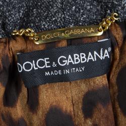 Pre Owned جاكيت بوليرو دولتشي أند غابانا صوف رصاصي بفيونكة M