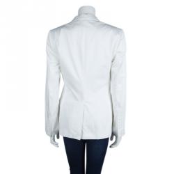 مملوكة مسبقًا Dolce And Gabbana White Cotton Tailored Blazer M