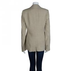 Pre Owned جاكيت بليزر دولتشي آند غابانا كتان بيج M