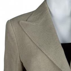 Pre Owned جاكيت بليزر دولتشي آند غابانا كتان بيج M