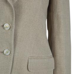 Pre Owned جاكيت بليزر دولتشي آند غابانا كتان بيج M