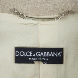 Pre Owned جاكيت بليزر دولتشي آند غابانا كتان بيج M