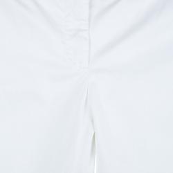 Pre Owned Dolce And Gabbana White Cotton Boot Cut Trousers M