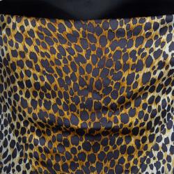Pre Owned Dolce and Gabbana Leopard Printed Silk Sleeveless Dress M