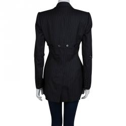 مملوكة مسبقًا جاكيت بليزر دولتشي أند غابانا مخطط ص وف رصاصي M