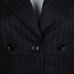 مملوكة مسبقًا جاكيت بليزر دولتشي أند غابانا مخطط صوف رصاصي M