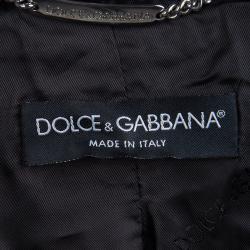 مملوكة مسبقًا جاكيت بليزر دولتشي أند غابانا مخطط صوف رصاصي M