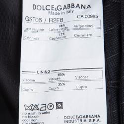 مملوكة مسبقًا جاكيت بليزر دولتشي أند غابانا مخطط صوف رصاصي M