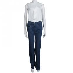 Pre Owned بنطلون جينز دولتشي أند غابانا أزرق نيلي داكن بقصة بوت S