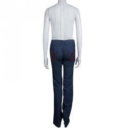 Pre Owned بنطلون جينز دولتشي أند غابانا أزرق نيلي داكن بقصة بوت S