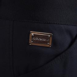 Pre Owned Dolce and Gabbana Black Wool Straight Fit Pants S