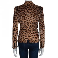 Pre Owned Dolce and Gabbana Leopard Print Corduroy Blazer S