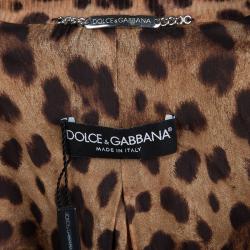 Pre Owned Dolce and Gabbana Leopard Print Corduroy Blazer S