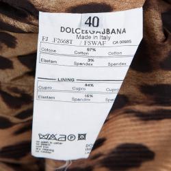 Pre Owned Dolce and Gabbana Leopard Print Corduroy Blazer S