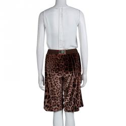 Dolce and Gabbana Leopard Printed Velvet Bermuda Shorts M