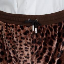 Dolce and Gabbana Leopard Printed Velvet Bermuda Shorts M