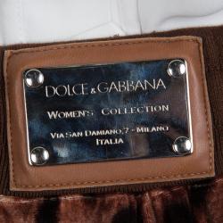 Dolce and Gabbana Leopard Printed Velvet Bermuda Shorts M