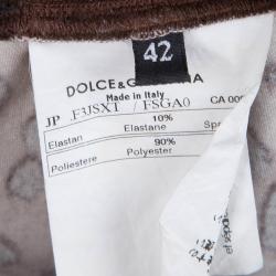 Dolce and Gabbana Leopard Printed Velvet Bermuda Shorts M