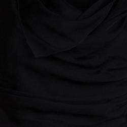 Pre Owned فستان دولتشي أند غابانا حرير أسود ديرابيه بطيات بلا أكمام M