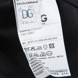 Pre Owned فستان دولتشي أند غابانا حرير أسود ديرابيه بطيات بلا أكمام M