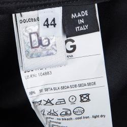 Pre Owned فستان دولتشي أند غابانا حرير أسود ديرابيه بطيات بلا أكمام M