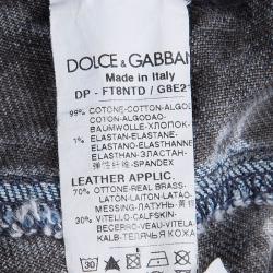 مملوكة مسبقًا Dolce and Gabbana Grey Stone Washed Splatter Effect Jeans M