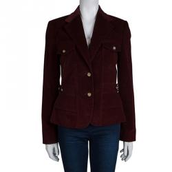 Pre Owned جاكيت بليزر دولتشي أند غابانا عنابي مضلع M