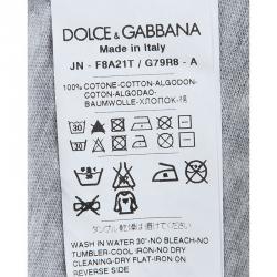 Pre Owned Dolce and Gabbana Grey Printed Jersey Sleeveless Tank Top XS