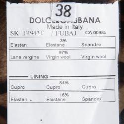 Pre Owned Dolce and Gabbana Grey Geometric Panel Detail Wool Skirt S