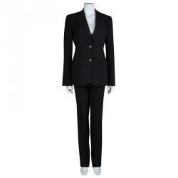 Pre Owned Dolce And Gabbana Black Pant Suit L