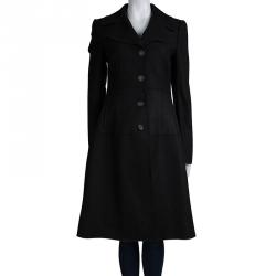 Pre Owned Dolce & Gabbana Black Wool Coat M