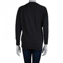 Pre Owned Dolce and Gabbana Grey Cashmere Crossover Cardigan M