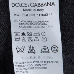 Pre Owned Dolce and Gabbana Grey Cashmere Crossover Cardigan M