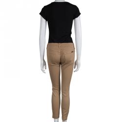 Pre Owned بنطلون سكيني دولتشي أند غابانا بريتي بني فاتح M