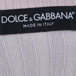 Pre Owned Dolce And Gabbana Pink Rib Knit V-Neck Sweater M