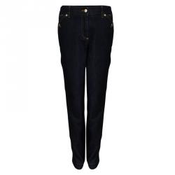مملوكة مسبقًا Dolce And Gabbana Blue Dark Wash Straight Fit Jeans L