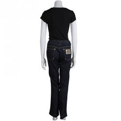 مملوكة مسبقًا Dolce And Gabbana Blue Dark Wash Straight Fit Jeans L