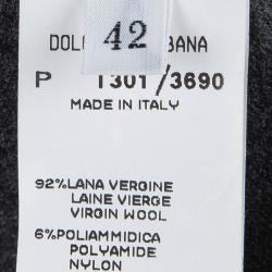 Pre Owned فستان دولتشي أند غابانا صوف رصاصي بلا أكمام M