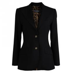 Pre Owned جاكيت بليزر دولتشي أند غابانا ببطانة نقشة فهد أسود M