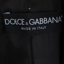 Pre Owned Dolce And Gabbana Black Satin Finish Blazer M