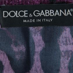 Pre Owned Dolce and Gabbana Burgundy Leopard Print Button Front Cardigan L