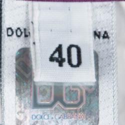 Pre Owned Dolce And Gabbana Purple Silk Long Sleeve Button Down Shirt S