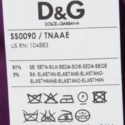 Pre Owned Dolce And Gabbana Purple Silk Long Sleeve Button Down Shirt S