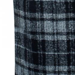 Pre Owned Dolce and Gabbana Grey Wool Plaid Skirt S