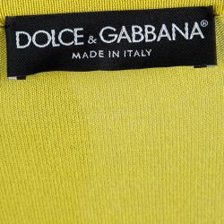 مملوكة مسبقًا Dolce and Gabbana Yellow Silk Knit Short Sleeve Top S