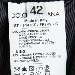 مملوكة مسبقًا Dolce and Gabbana Black Wool Pinstriped Notched Collar Blazer M