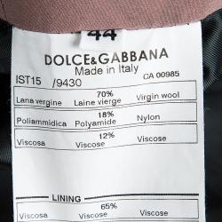 Pre Owned Dolce and Gabbana Wool Glen Plaid Lace Insert Blazer M