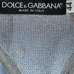 Pre Owned Dolce And Gabbana Grey Metallic Lurex Knit Tank Top M